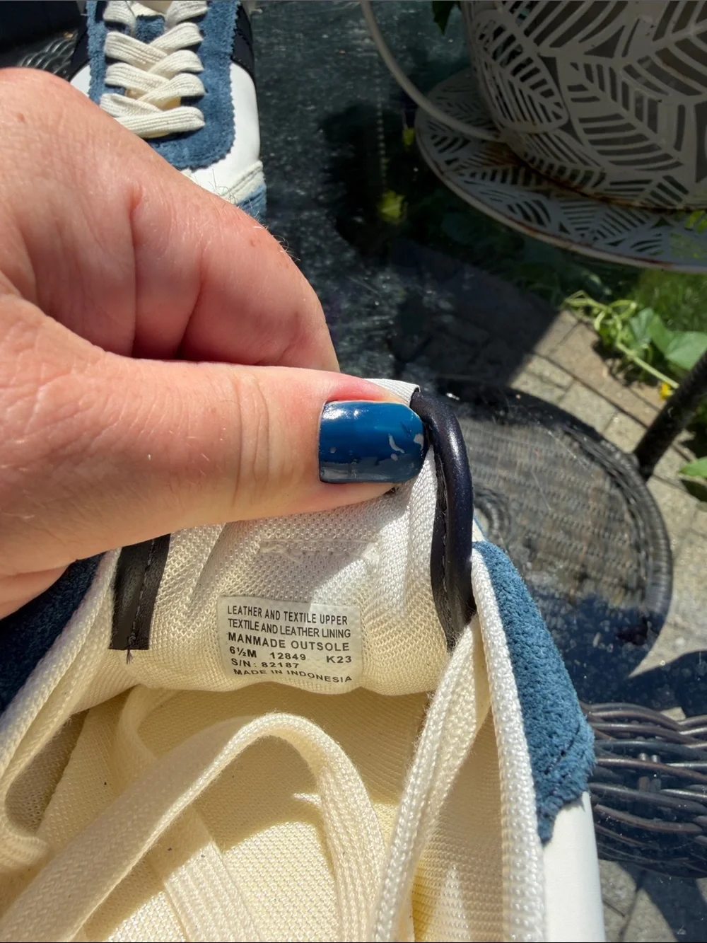 Tory Burch Blue and White Suede & Leather Sneakers
